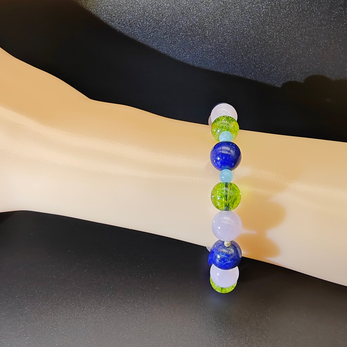 OneCrystal-Zodiac NHE Flow Crystal Beads Series Leo-HeartFire Bracelet-*Golden Embrace*